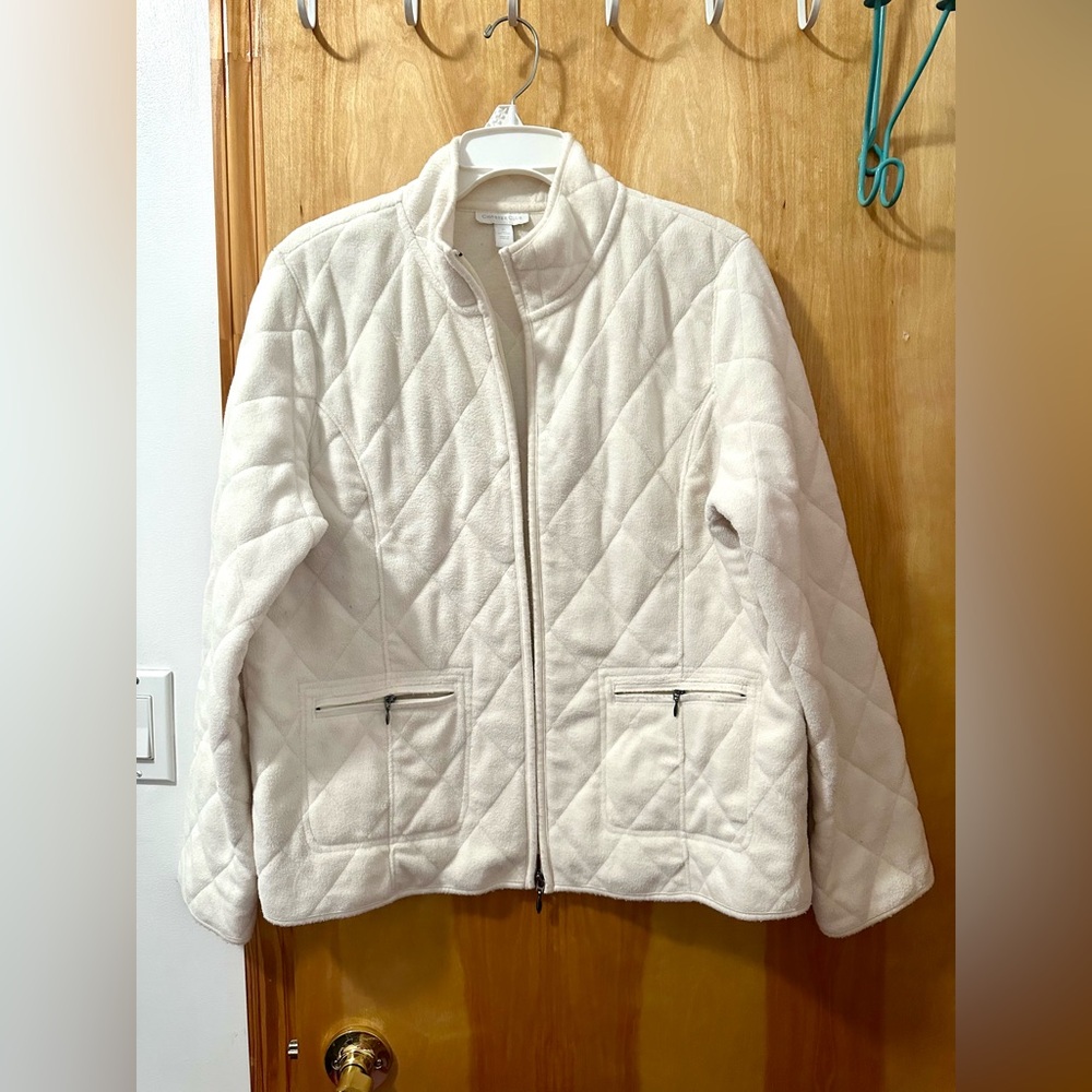 Charter Club White Puffer Jacket Quilted Lightweight